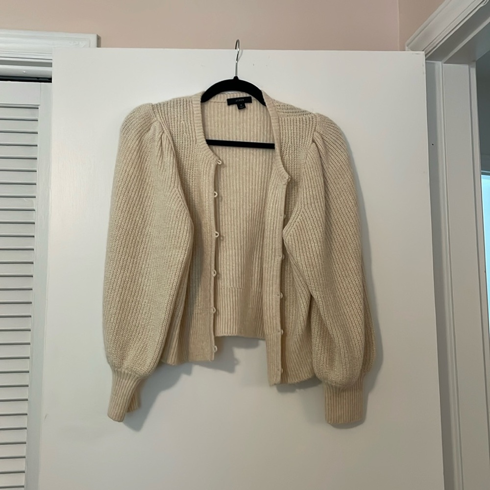 Women’s cream cardigan from JCrew